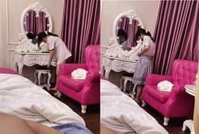 นักเรียนหญิงปีที่สองเข้าโรงแรมอย่างลับ ๆ